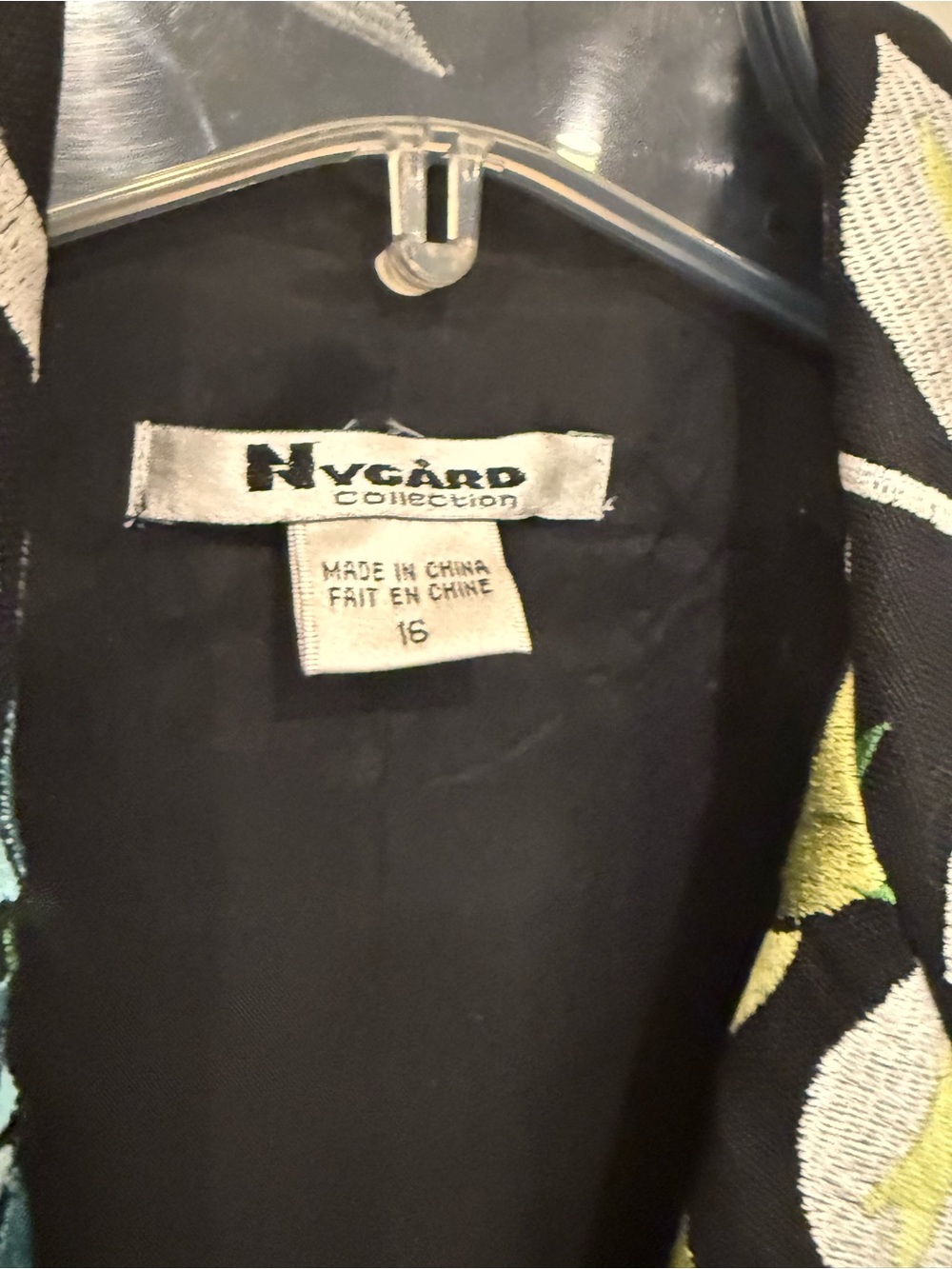 Nygard Dark Navy Floral Embroidered Trench Coat Lined (NEW w/ tags) - Picture 7 of 16